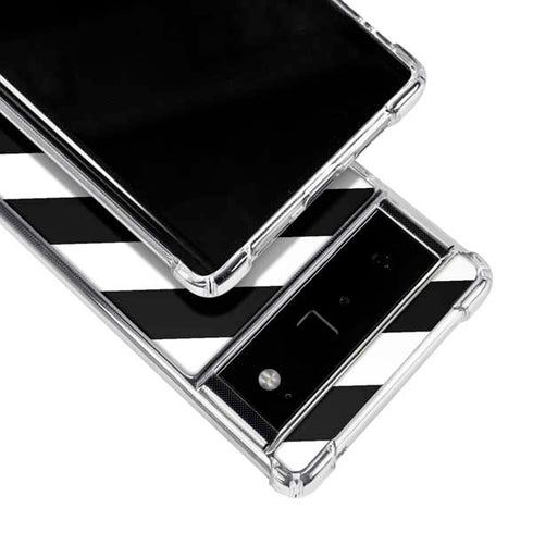 Black and White Geometric Stripes Google Pixel 6 Clear Case